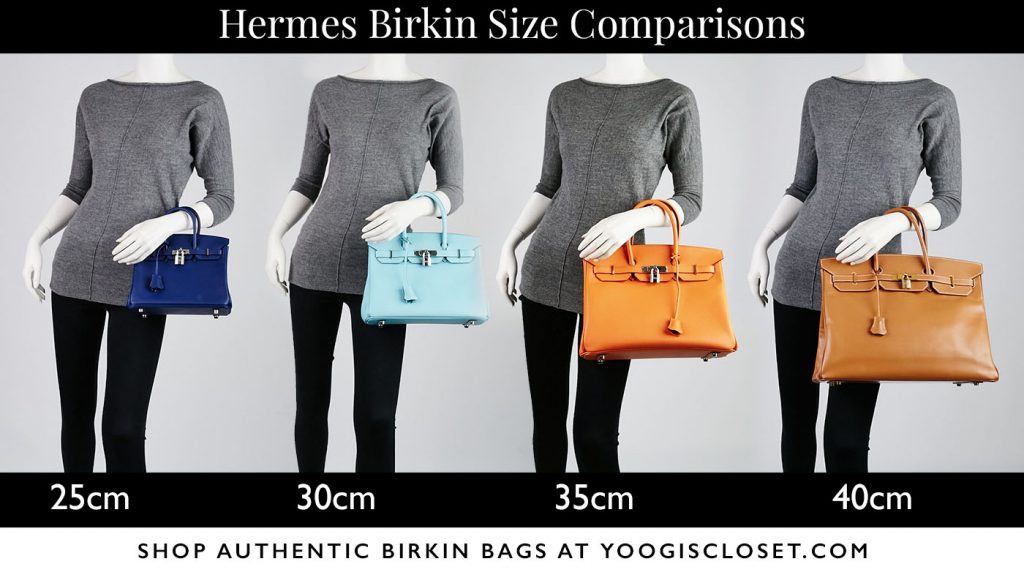Compare Hermes Birkin Sizes 25cm 30cm 35cm 40cm 