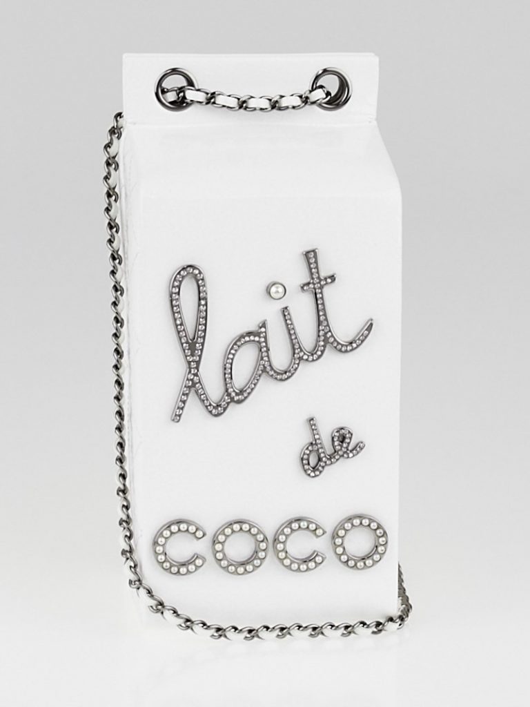 Chanel Limited Edition White Patent Leather Lait de Coco Bag | YoogisCloset.com