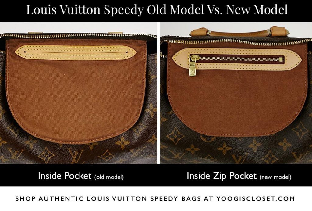 Louis Vuitton Speedy Old Model versus New Model Inside Zip Pocket | YoogisCloset.com