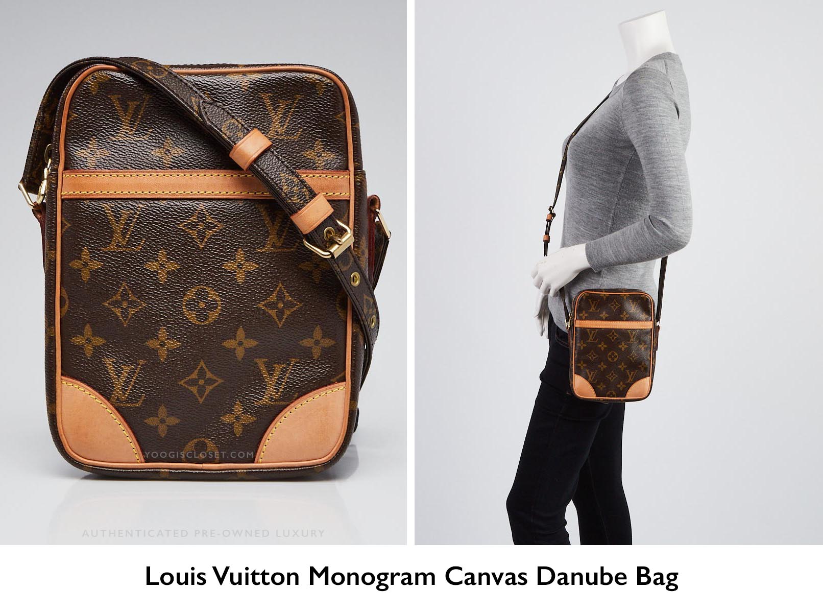Authentic Louis Vuitton Monogram Canvas Danube Crossbody Bag | YoogisCloset.com