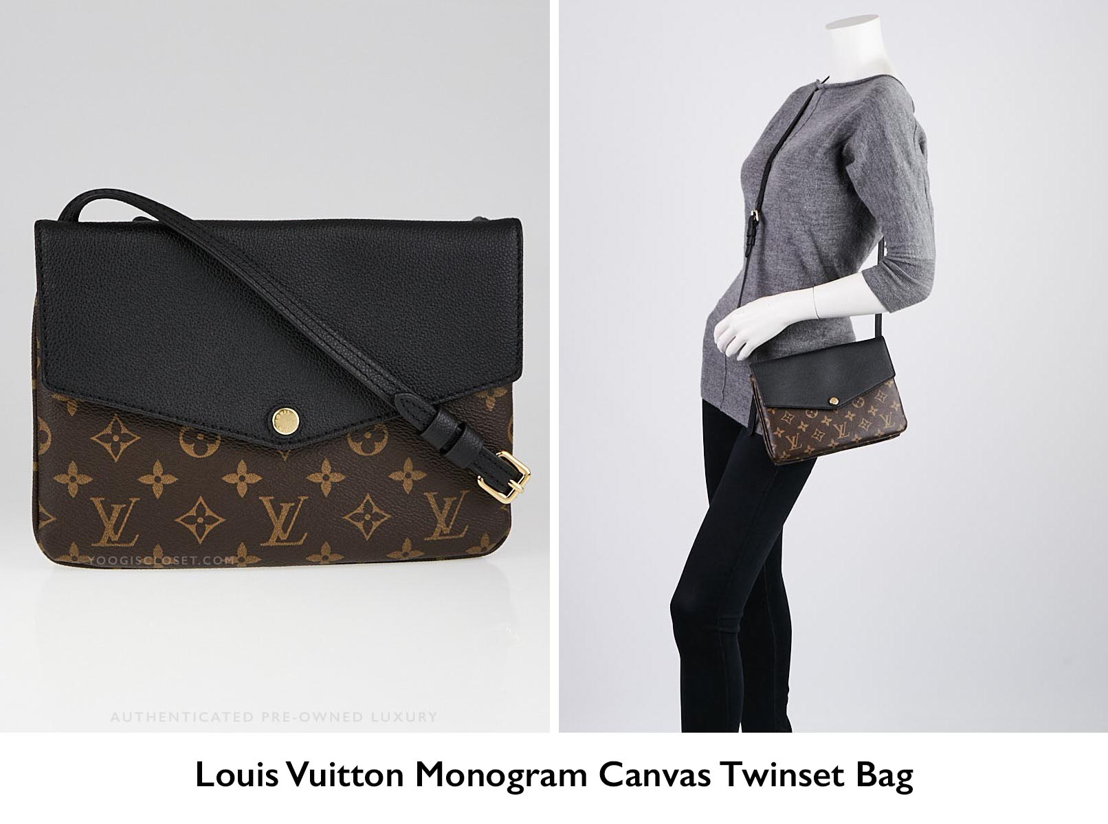 Authentic Louis Vuitton Monogram Canvas Twinset Crossbody Bag | YoogisCloset.com