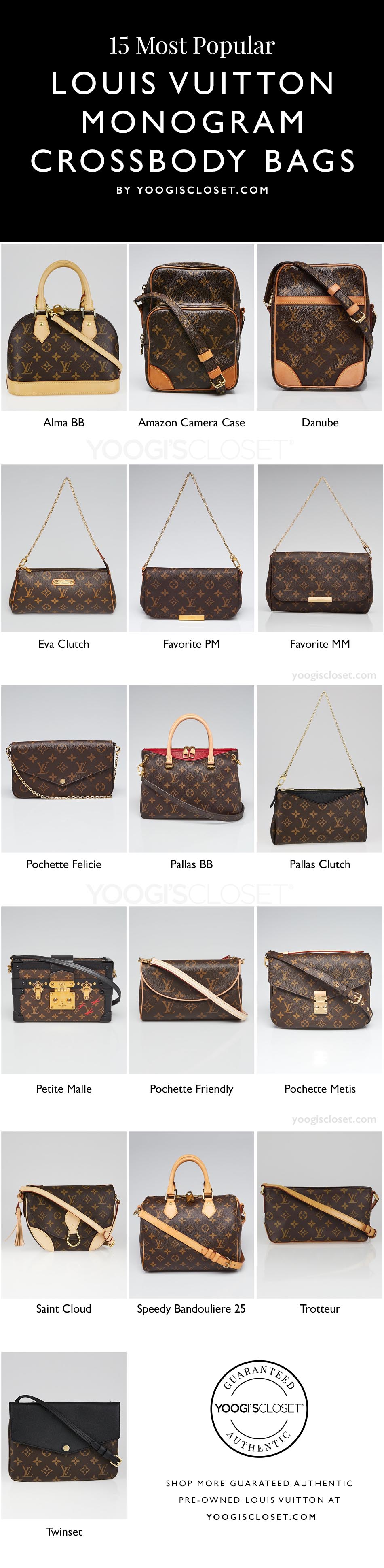 The Ultimate List Of Most Popular Louis Vuitton Small Monogram Crossbody Bags | Guaranteed Authentic at YoogisCloset.com