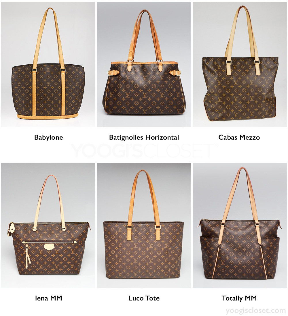 Louis Vuitton Babylone, Batignolles Horizontal, Cabas Mezzo, Iena MM, Luco Tote, and Totally MM | YoogisCloset.com