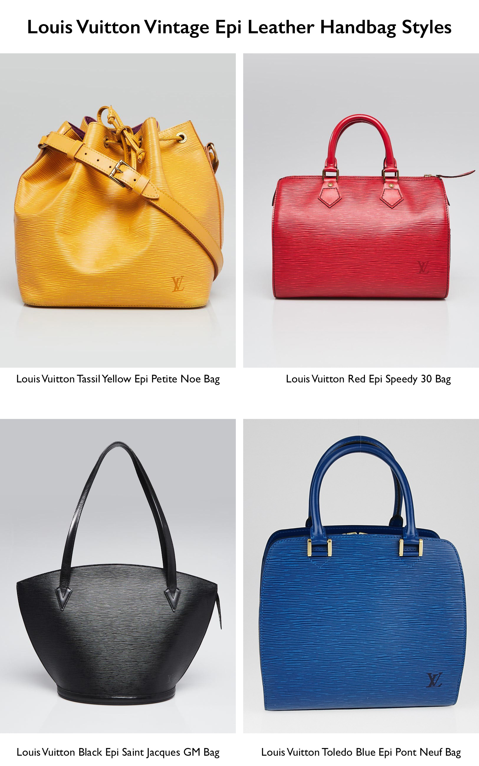 Louis Vuitton Vintage Epi Leather Handbag Styles | YoogisCloset.com