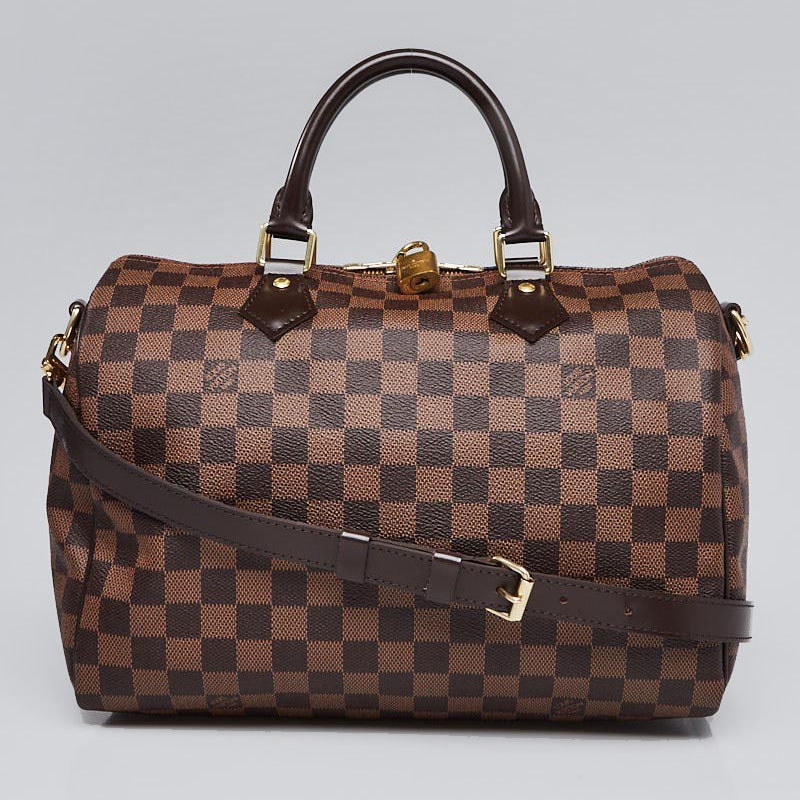 Best Bags For Your Zodiac Sign | Cancer: Louis Vuitton Damier Ebene Speedy Bandouliere 30 Bag | YoogisCloset.com