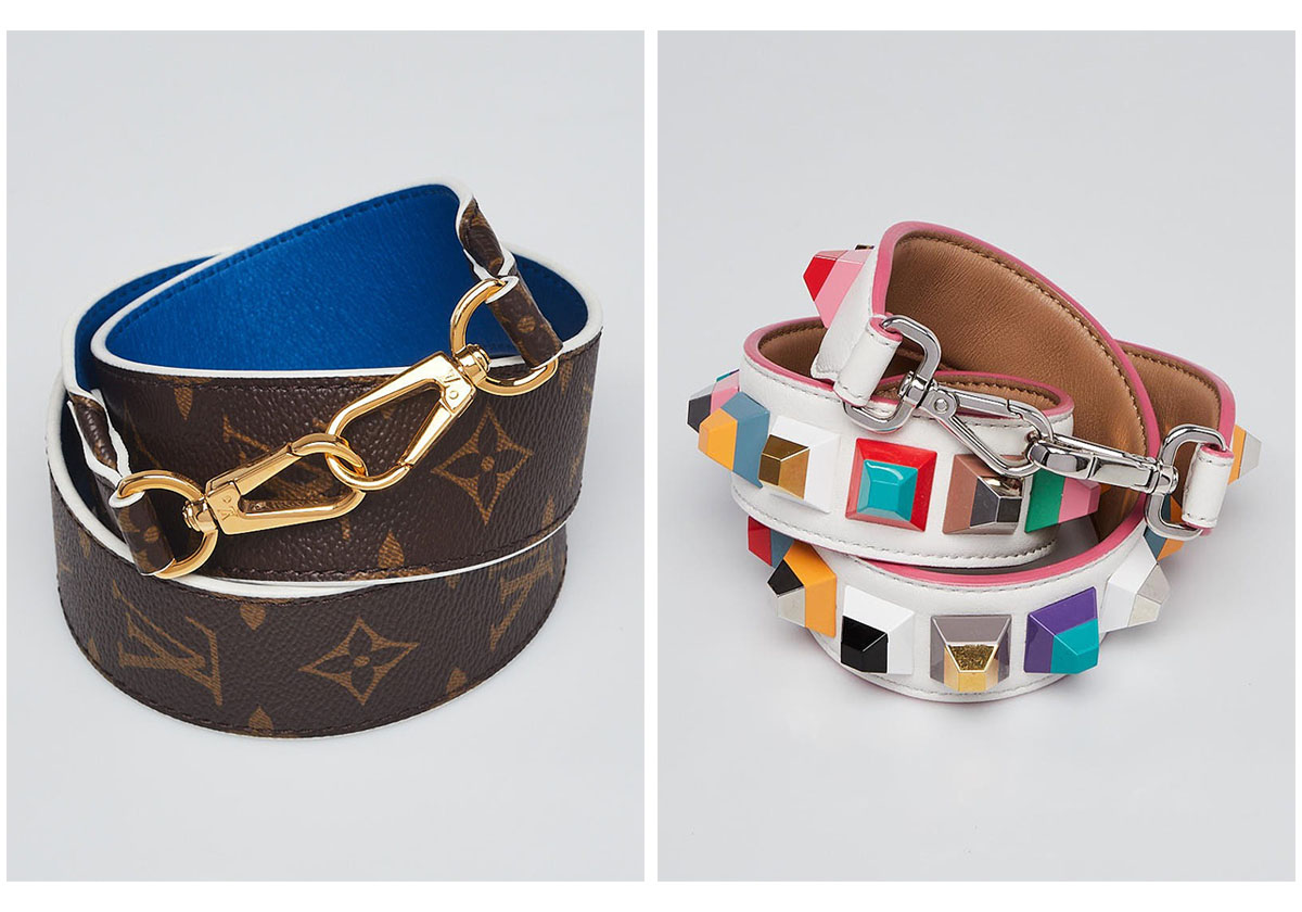 Louis Vuitton Monogram Bandouliere Strap and Fendi Plexiglas Studs Strap You Shoulder Strap