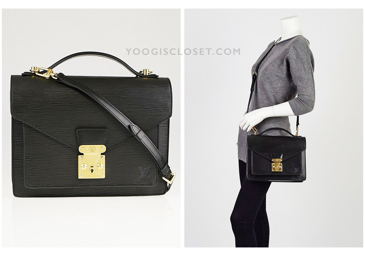Louis Vuitton Black Epi Monceau 28 | Yoogi's Closet Authenticated Pre-Owned Luxury Handbags yoogiscloset.com