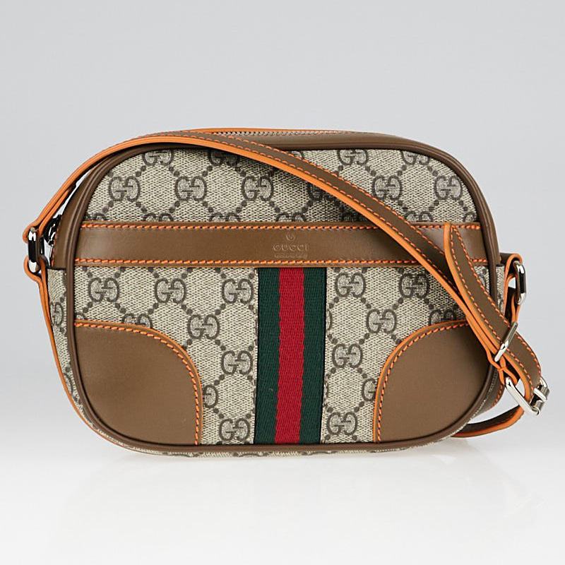 Gucci GG Supreme Monogram Coated Canvas Web Detailing Crossbody Bag | Yoogi's Closet Authenticated Pre-Owned Luxury yoogiscloset.com