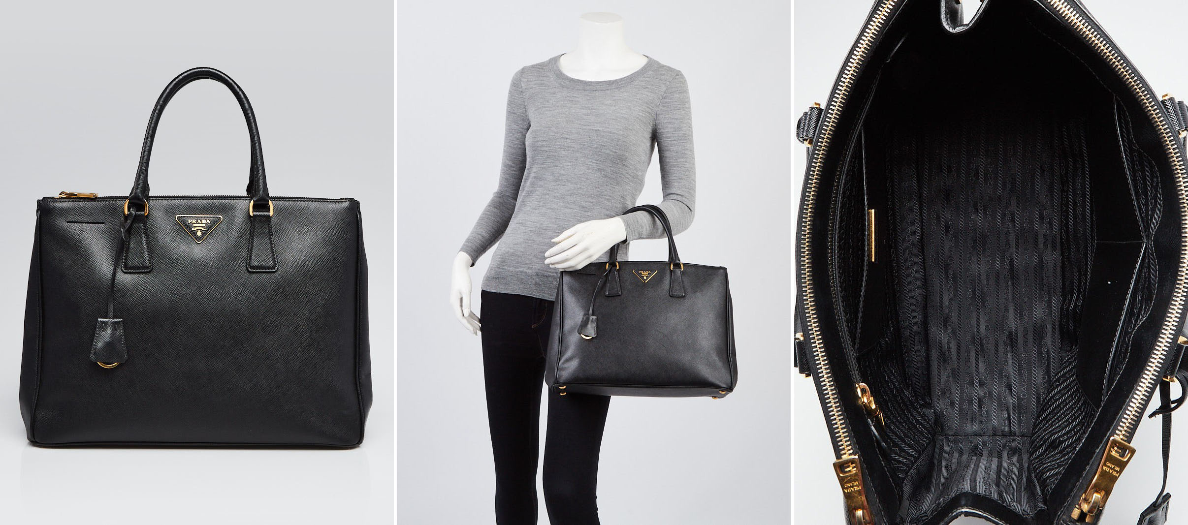 Prada Double Zip Large Saffiano Tote Bag BN1786 | Yoogi's Closet Authenticated Pre-Owned Luxury yoogiscloset.com