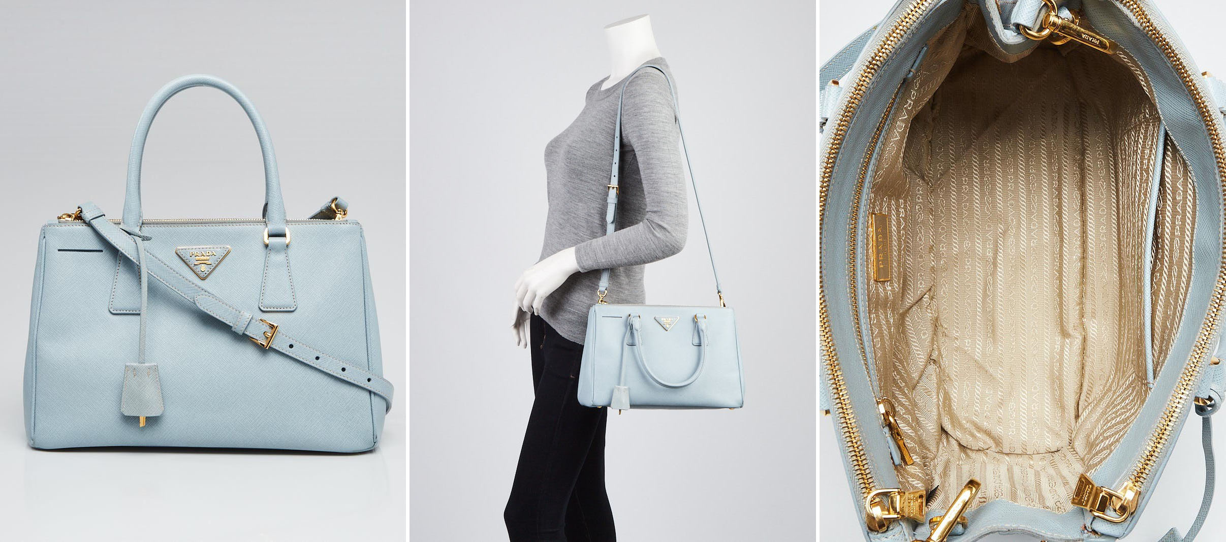 Prada Double Zip Small Tote Bag BN1801 | Yoogi's Closet Authenticated Pre-Owned Luxury yoogiscloset.com